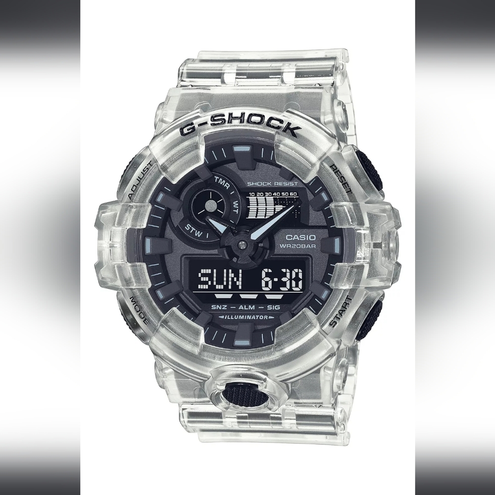 Men's Analog-Digital Clear Resin Strap Watch